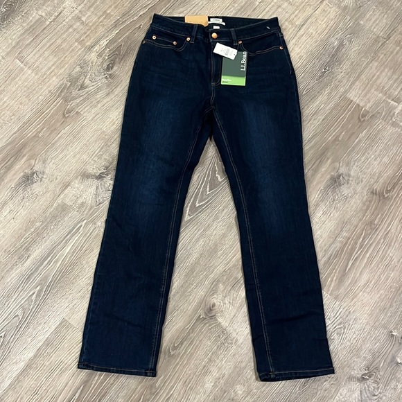 L.L. Bean Denim - L.L. Bean Fleece Lined Straight Leg Favorite Fit Dark Wash Jeans Sz 10